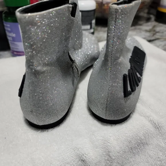 Love moschino silver glitter metallic booties - Picture 6 of 10